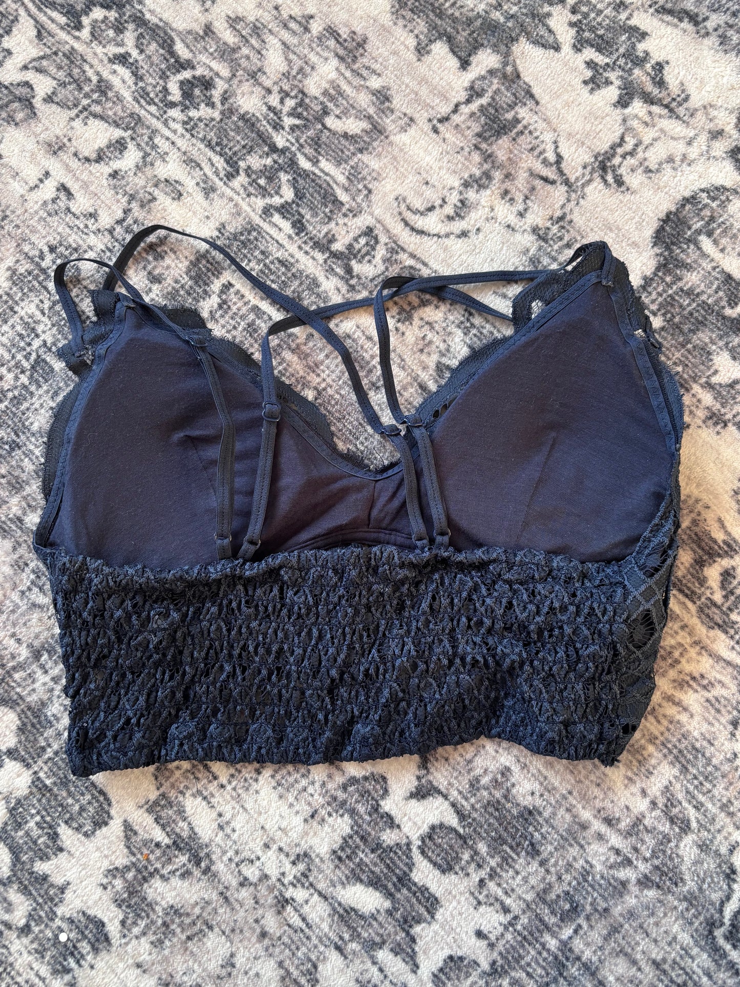 Anemone Navy Lace Bralette | Sz Small (M67A4)