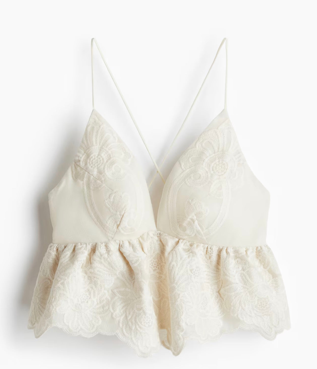 H&M Embroidered Peplum Tank | Sz Large