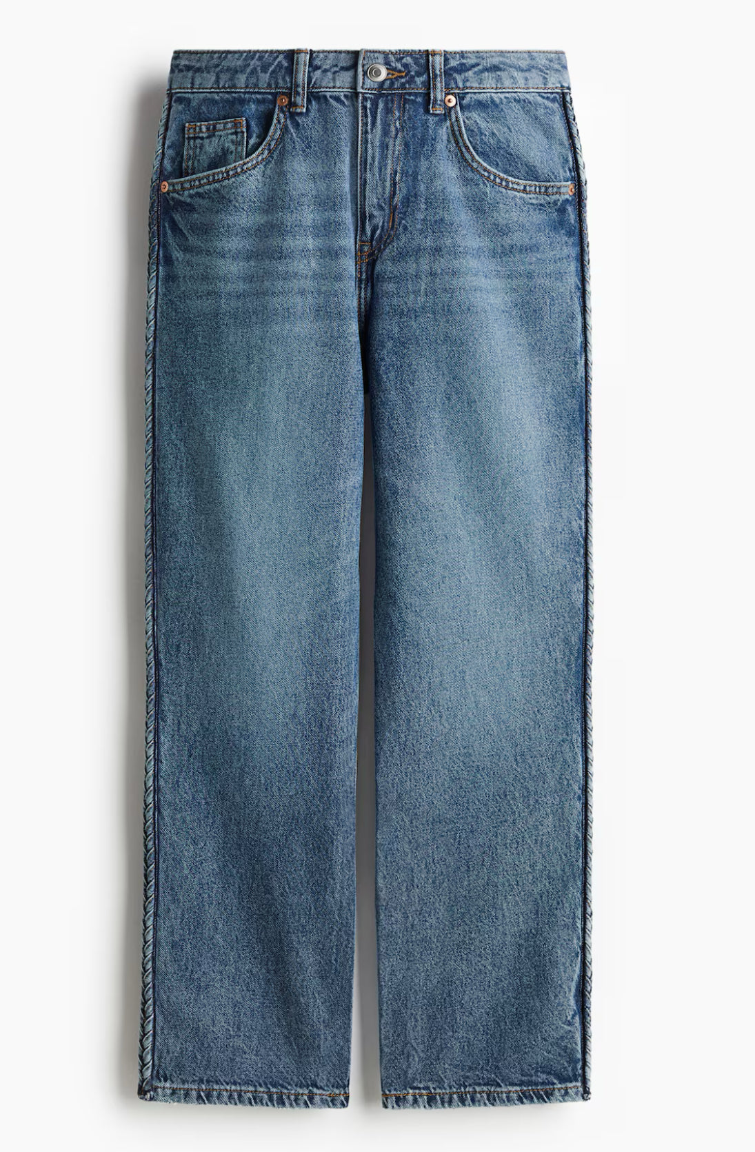 H&M Straight HR Braided Cropped Jeans | Sz 16 NWT (N04N18)