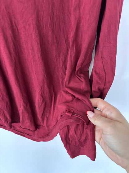 We the Free Soft Knit V-neck Merlot Top | Sz Small (fits oversized)