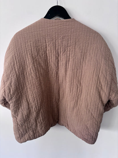 Zara Beige Quilted Open Jacket | Sz Small (girls large)
