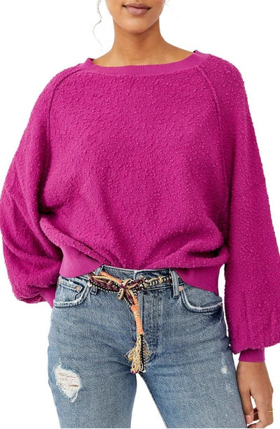 Free People  "Found My Friend" Pullover in Fuscia | XS fits size Small or Medium (D104P3)