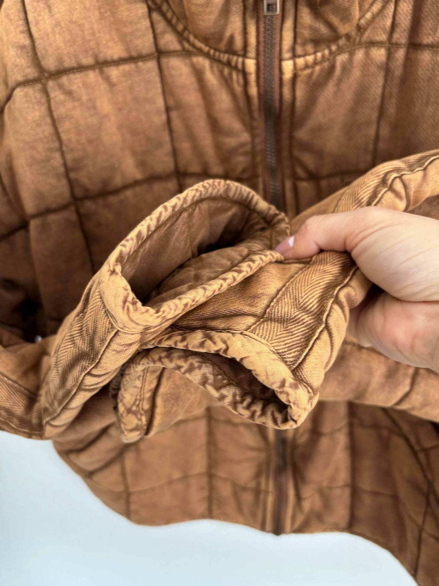 Free People Toasted Coconut Quilted Dolman Jacket | Medium (very oversized)