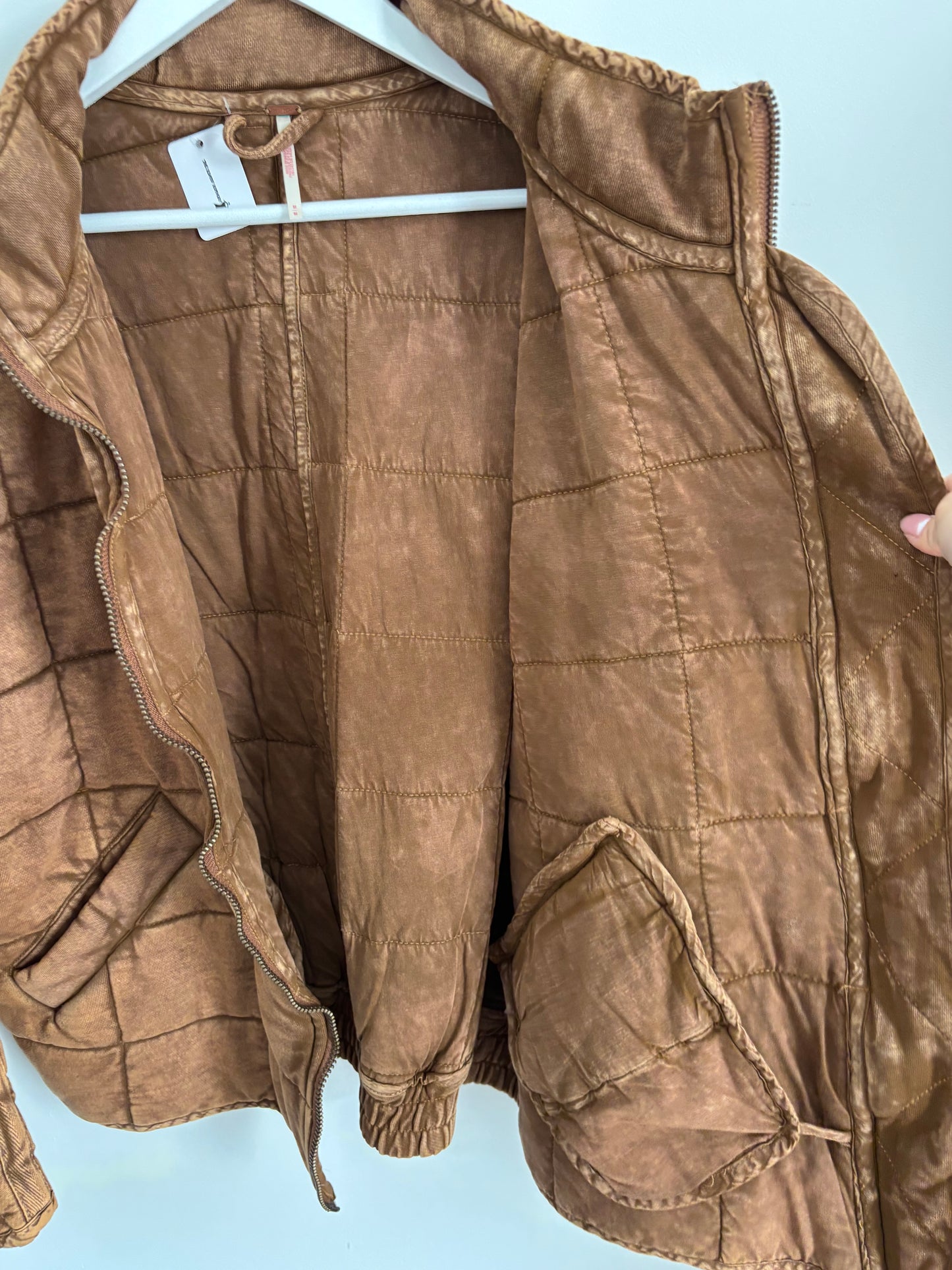 Free People Toasted Coconut Quilted Dolman Jacket | Medium (very oversized)