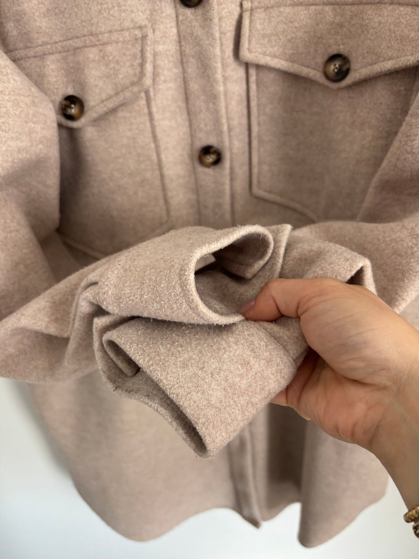 C'est Moi Beige Jacket | OS (would fit a large)