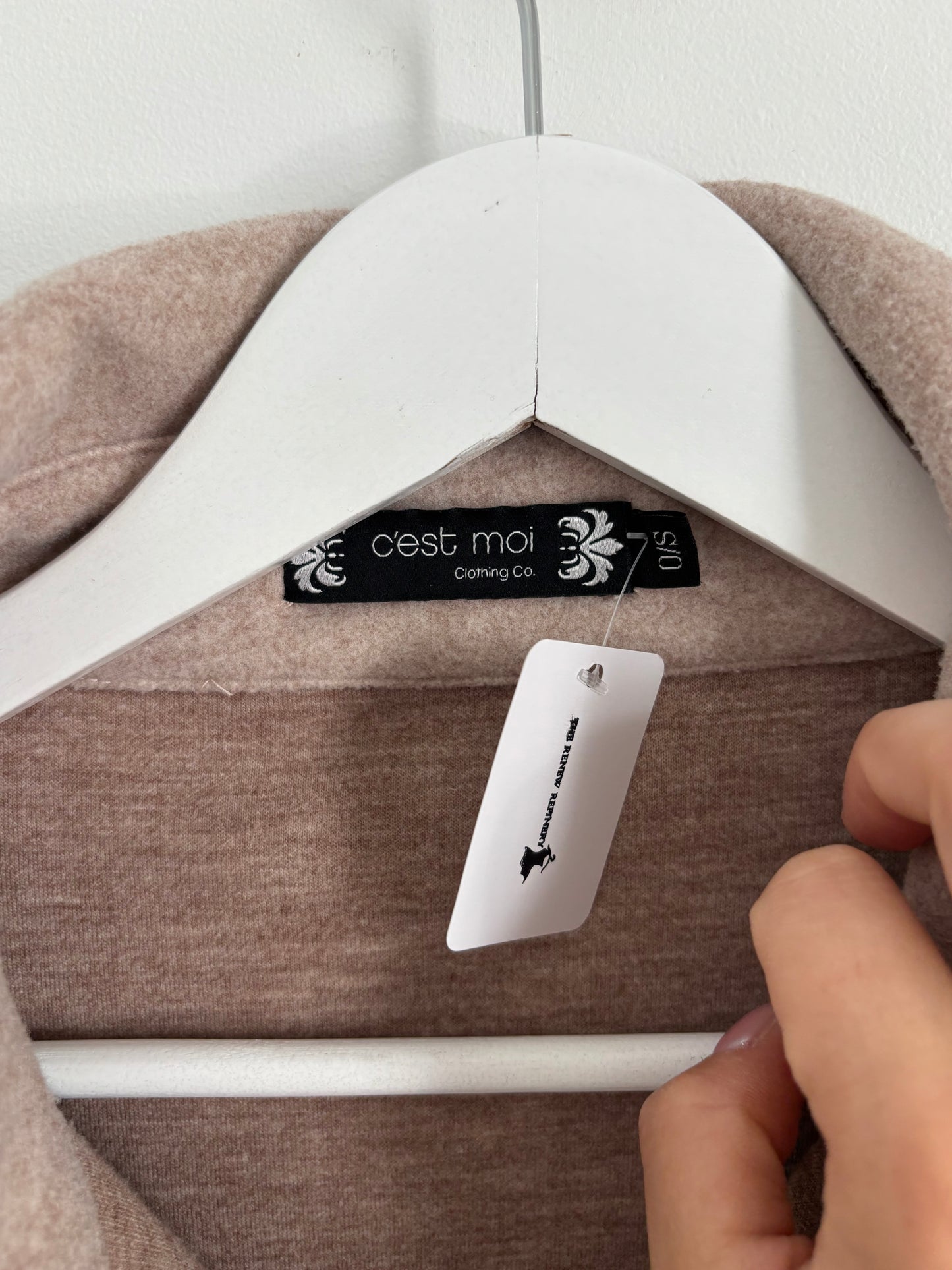 C'est Moi Beige Jacket | OS (would fit a large)