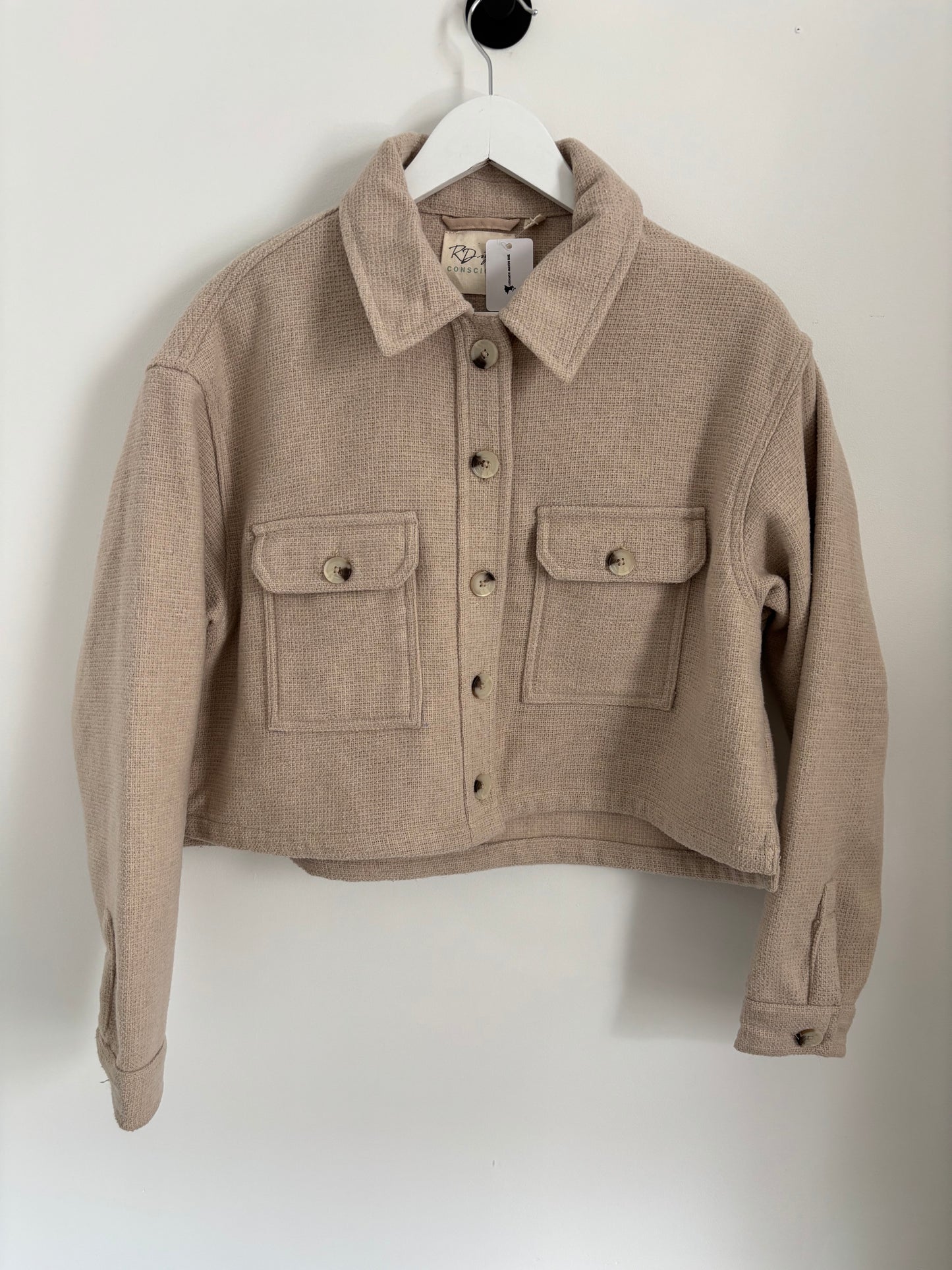 RD Style Cropped Beige Jacket | Medium
