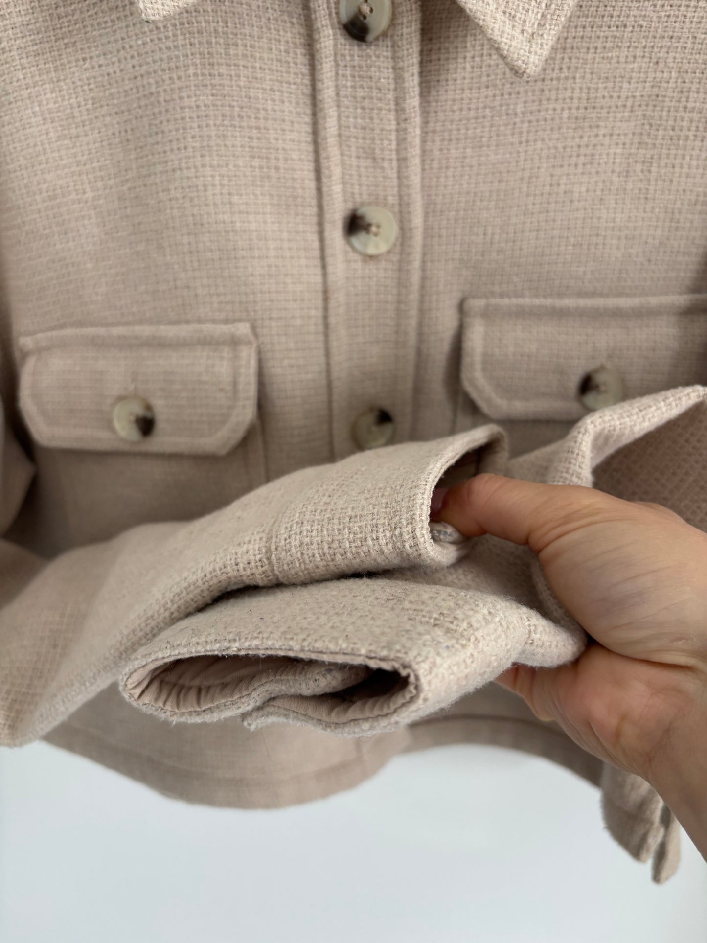 RD Style Cropped Beige Jacket | Medium