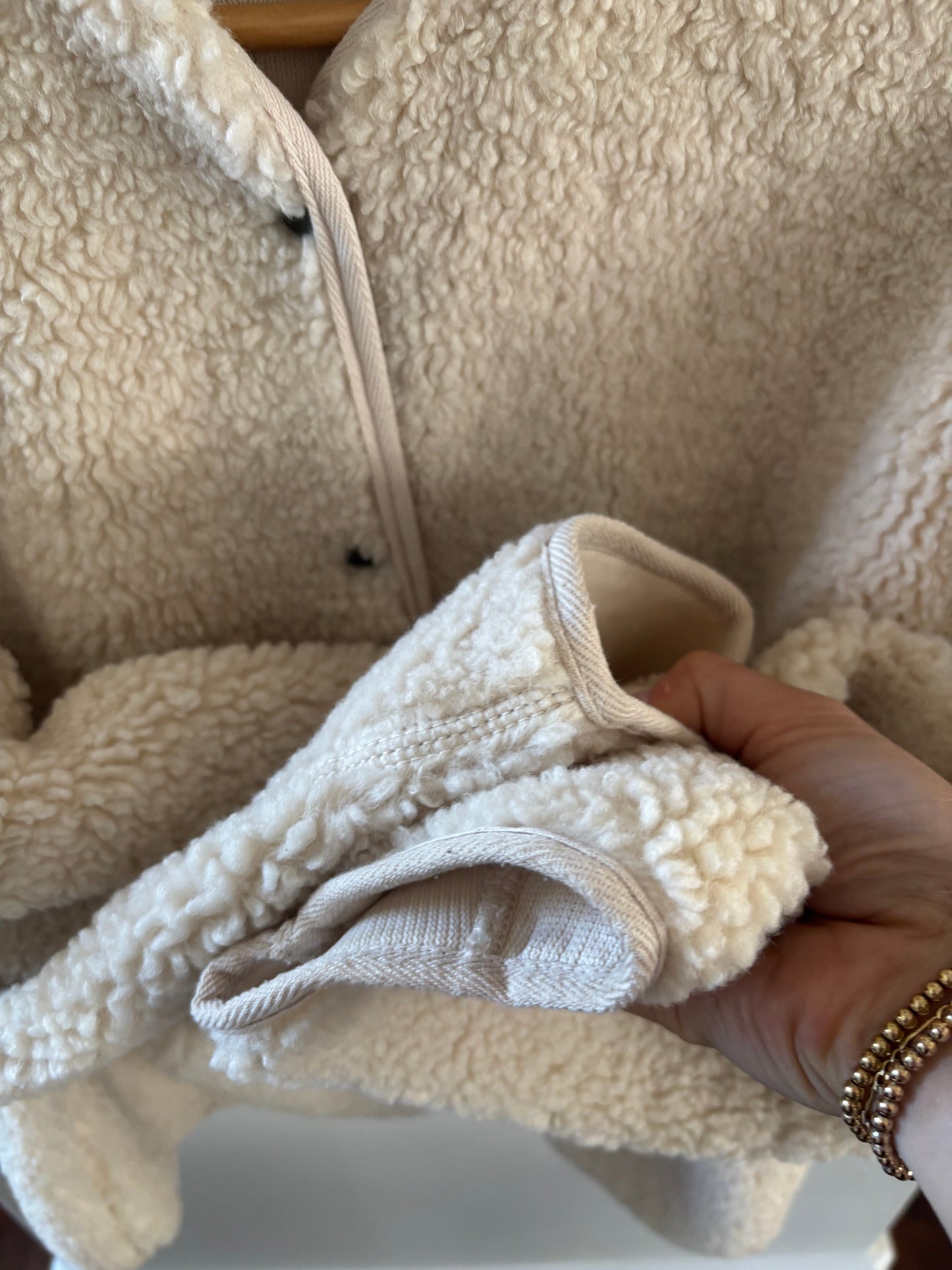 H&M Teddy Fleece Snap Up Jacket | Small (oversized)