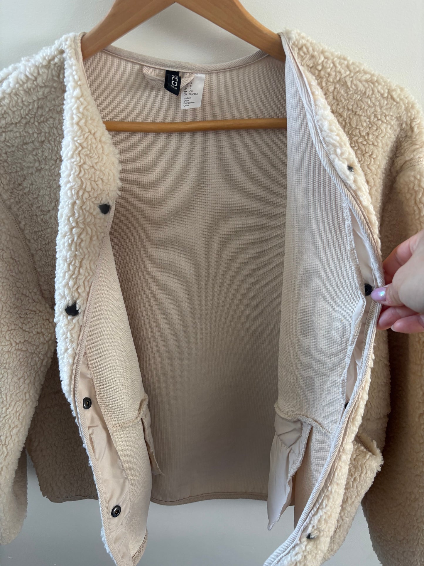 H&M Teddy Fleece Snap Up Jacket | Small (oversized)