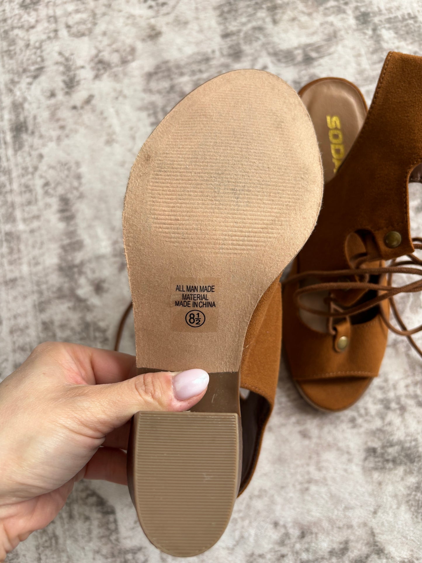 Soda Suede Lace Up Sandal Heels | 8.5