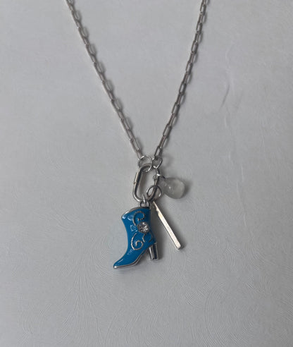 Pannamint Cottage Paperclip Chain Charm Necklace - Cowboy Boot 18"
