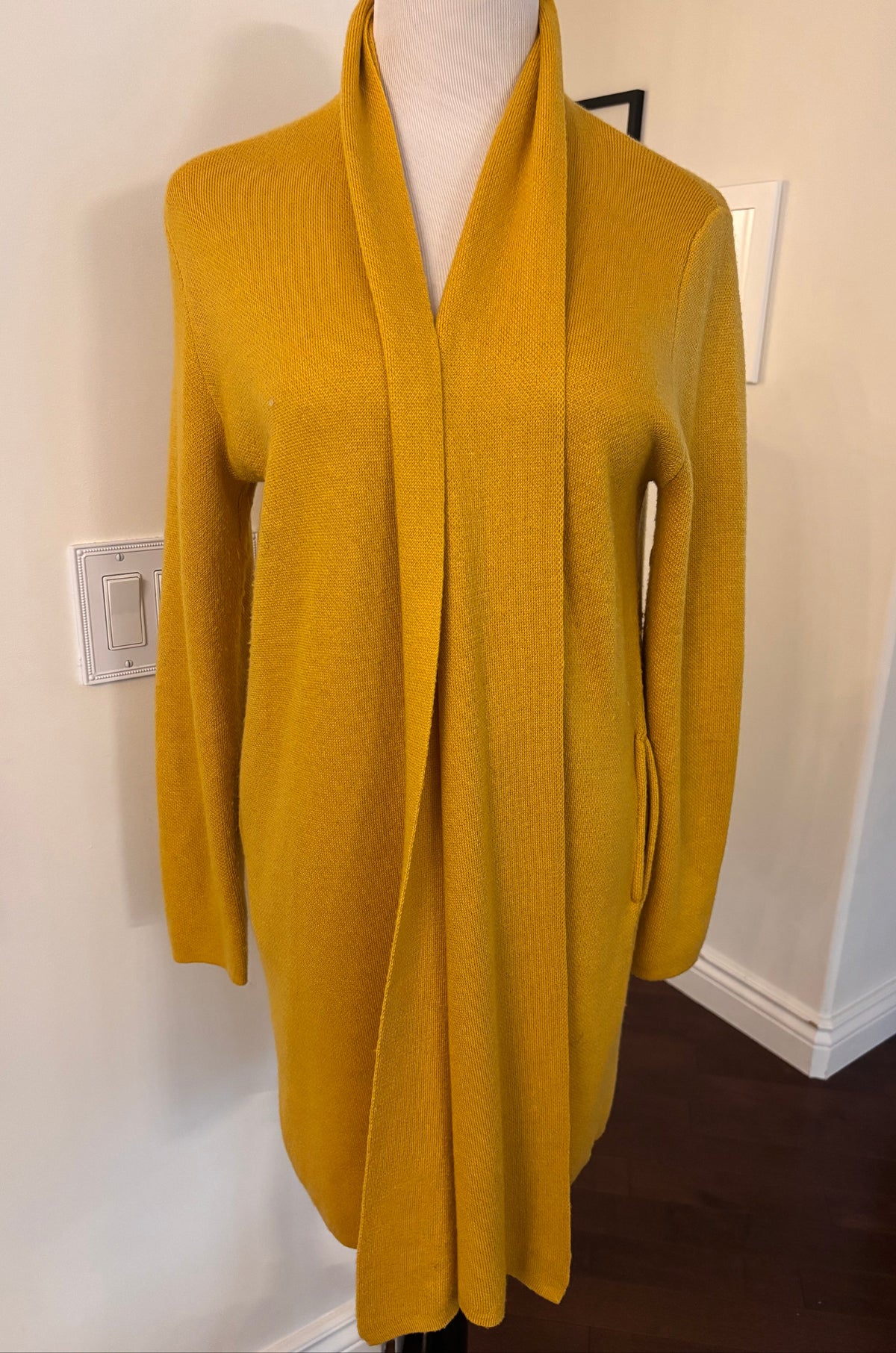 Pink Martini Yellow Long Cardigan | Sz Small (oversized)