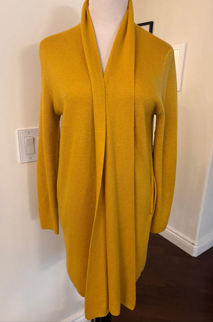Pink Martini Yellow Long Cardigan | Sz Small (oversized)