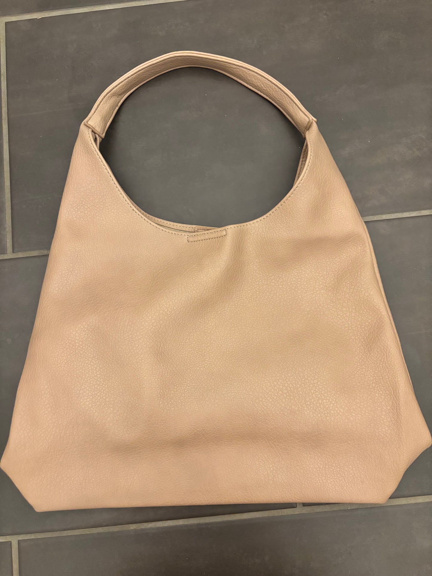 Vegan Leather Slouchy Shoulder Bag