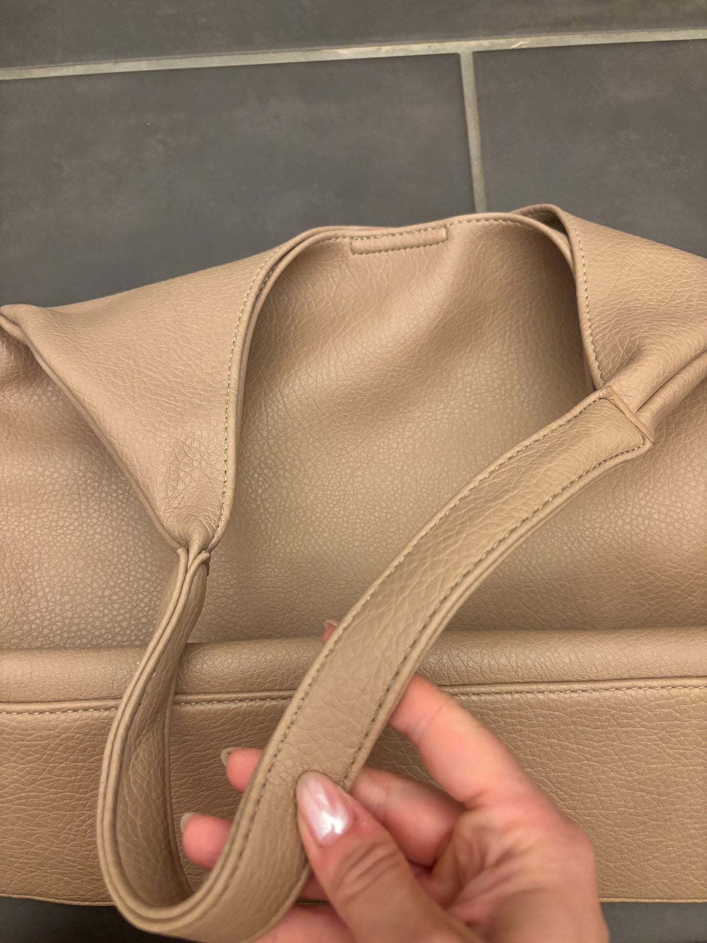 Vegan Leather Slouchy Shoulder Bag