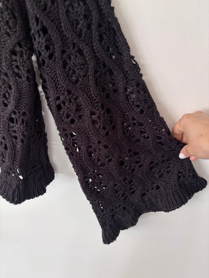 H&M Divided Crochet Black Sweater | Sz Large