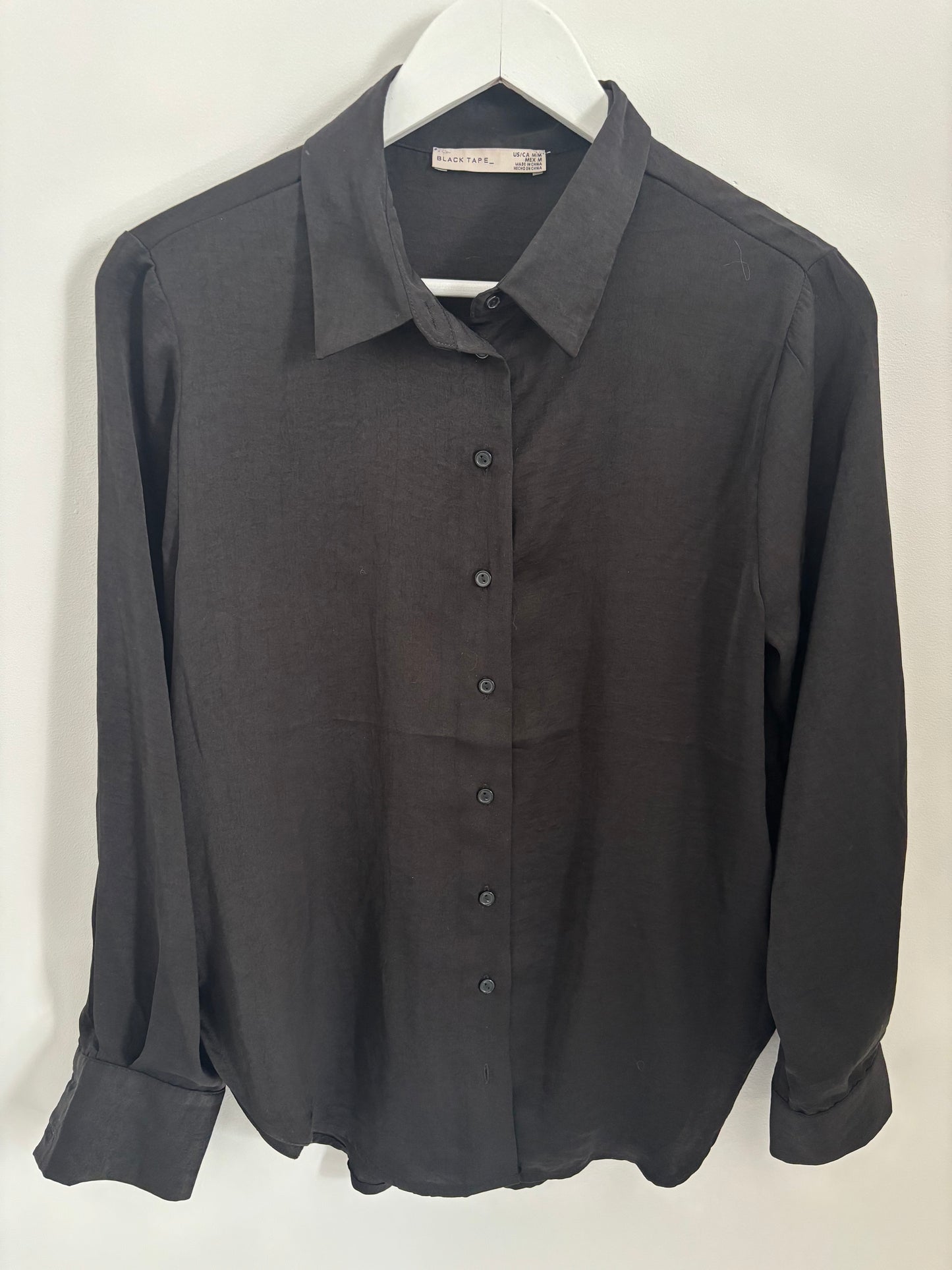 Black Tape_ Black Button Down | Medium