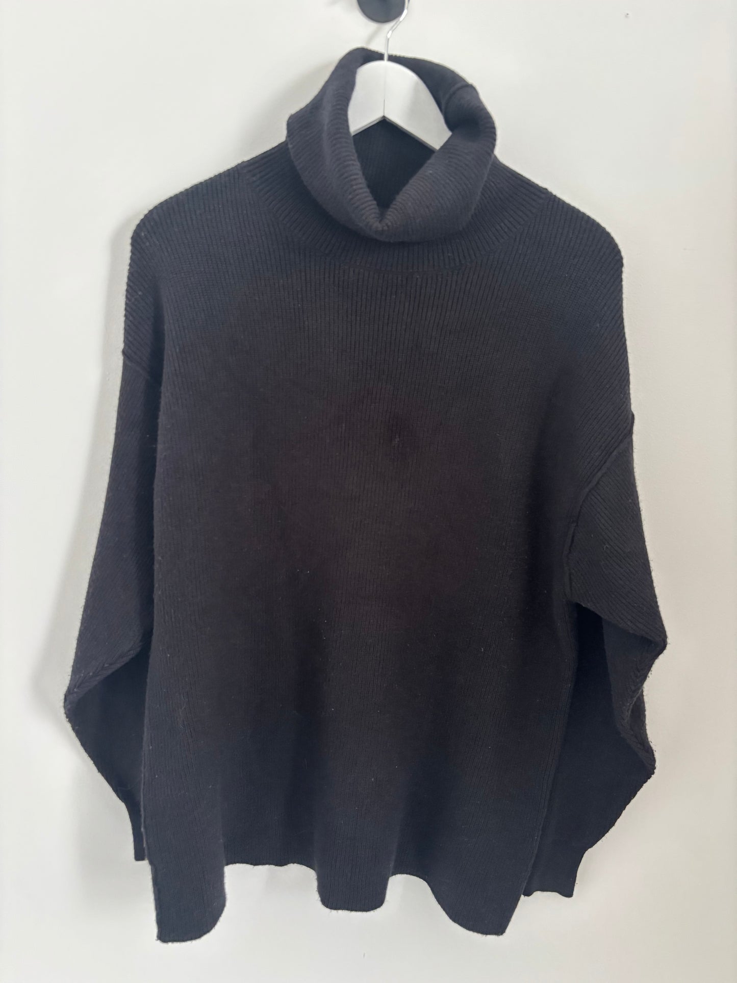 Free People Softly Structured Tunic Sweater (black) | XS (very oversized fit)