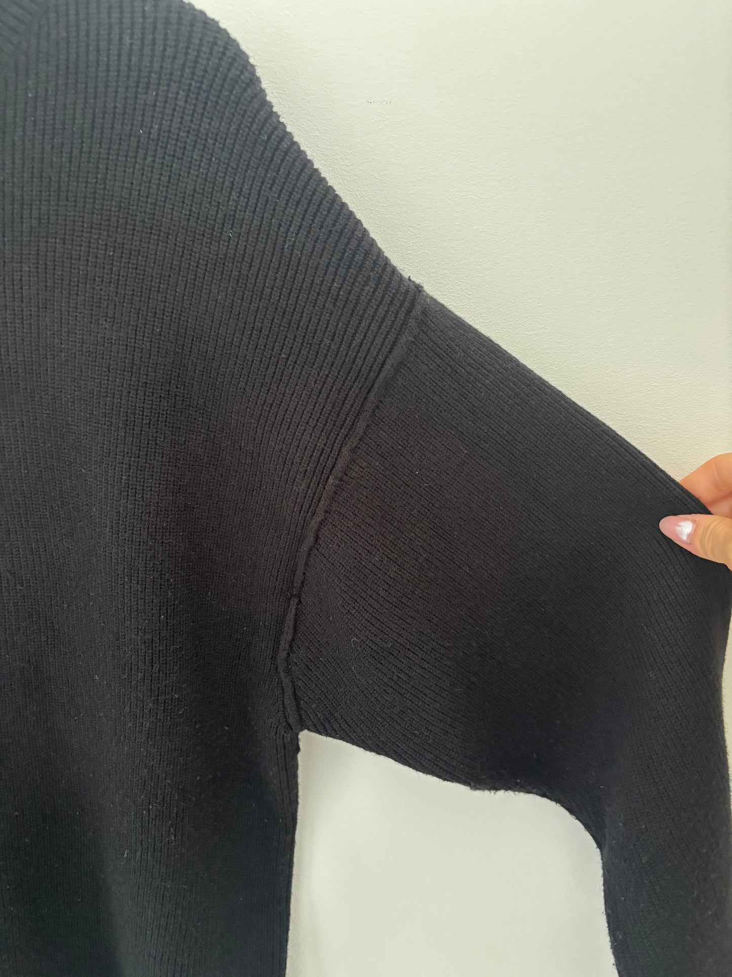 Free People Softly Structured Tunic Sweater (black) | XS (very oversized fit)