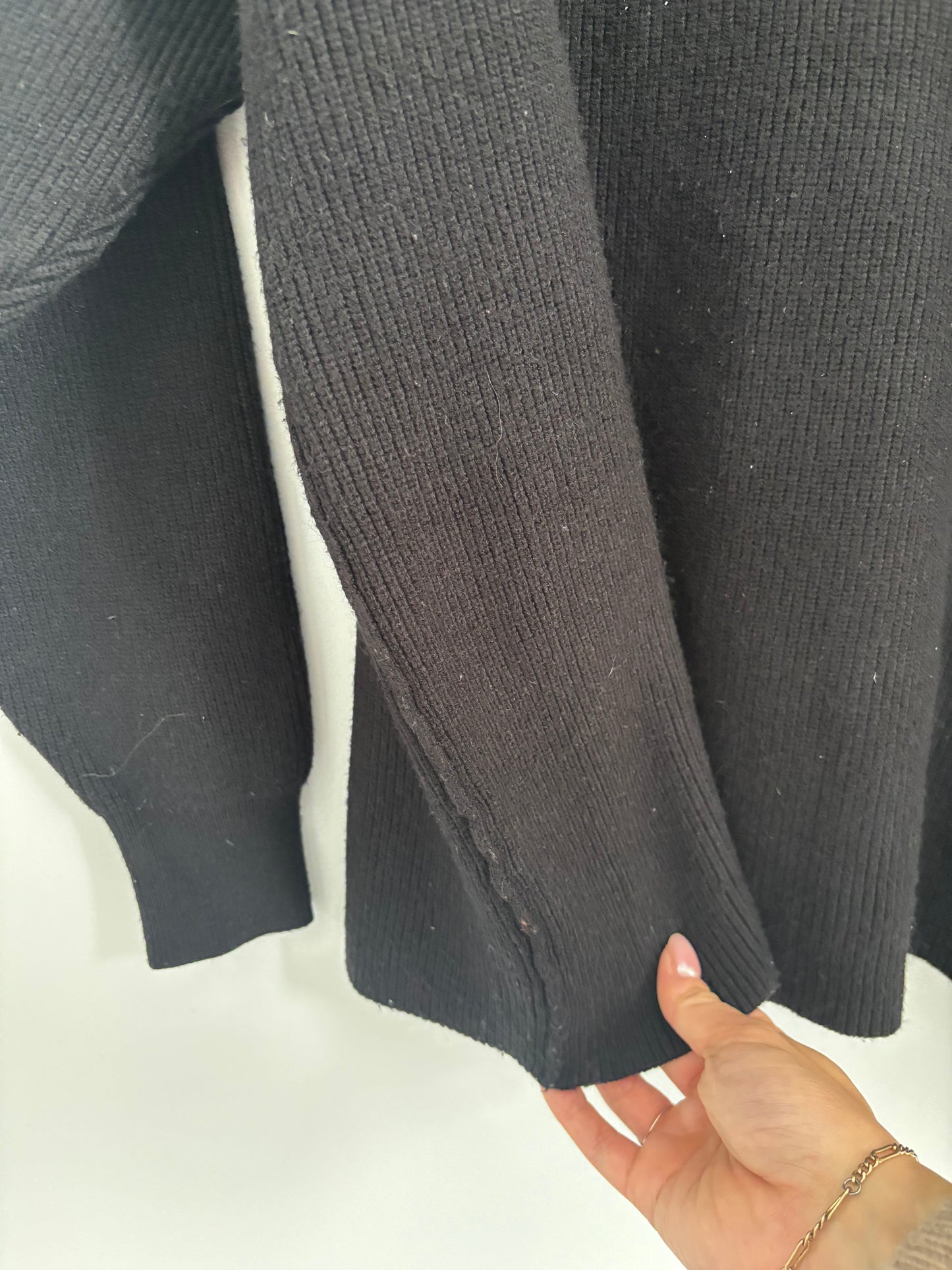 Free People Softly Structured Tunic Sweater (black) | XS (very oversized fit)