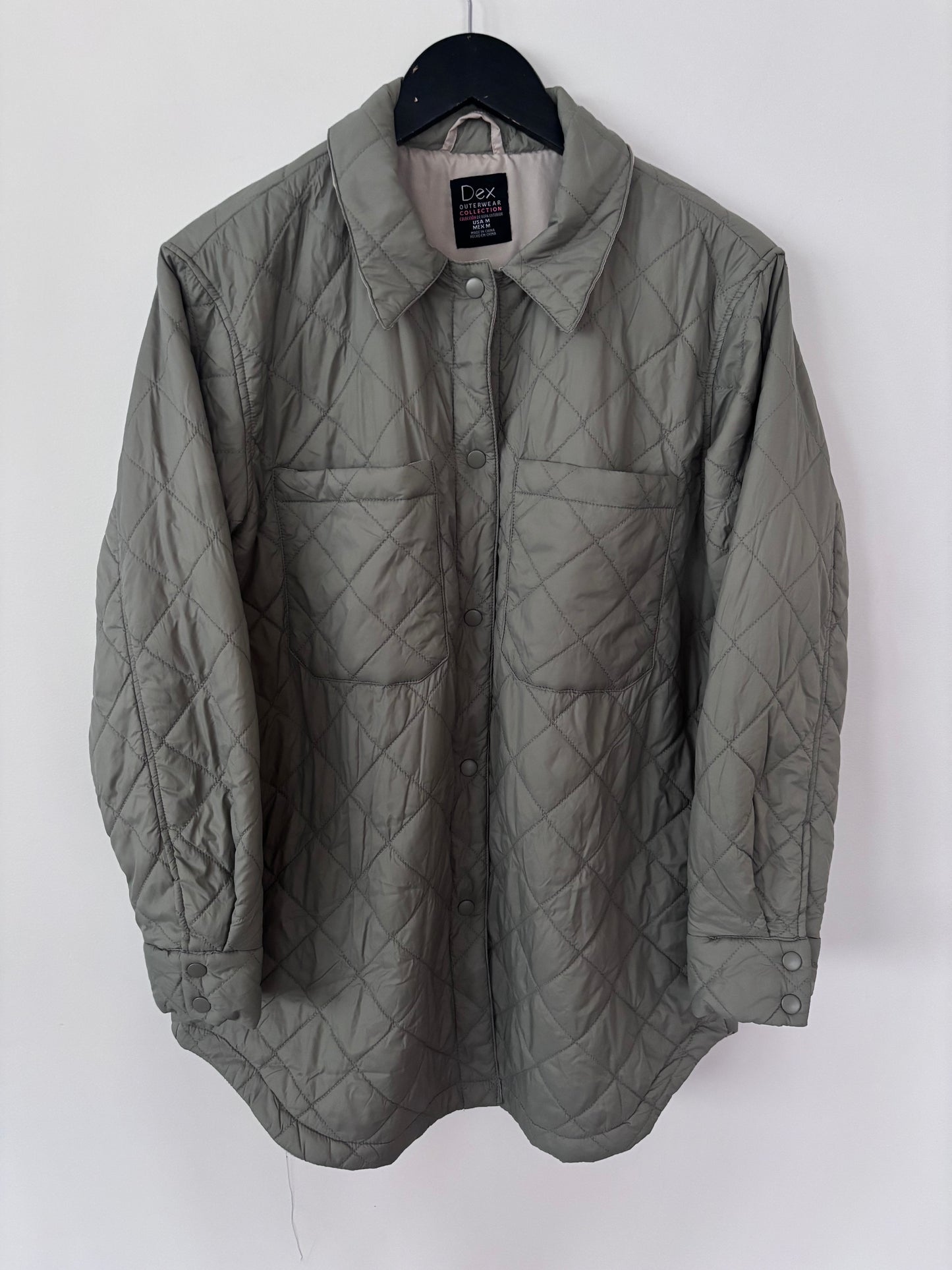 Dex Light Green Quilted Puffer Jacket | Sz Medium