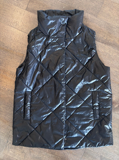 Deluc Black Pinkflo Puffer Gilet | Sz Small (oversized)(AG1)