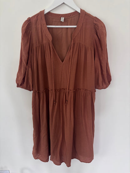 Gentle Fawn Tiered Terracotta Dress | Sz Large