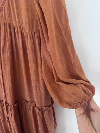 Gentle Fawn Tiered Terracotta Dress | Sz Large