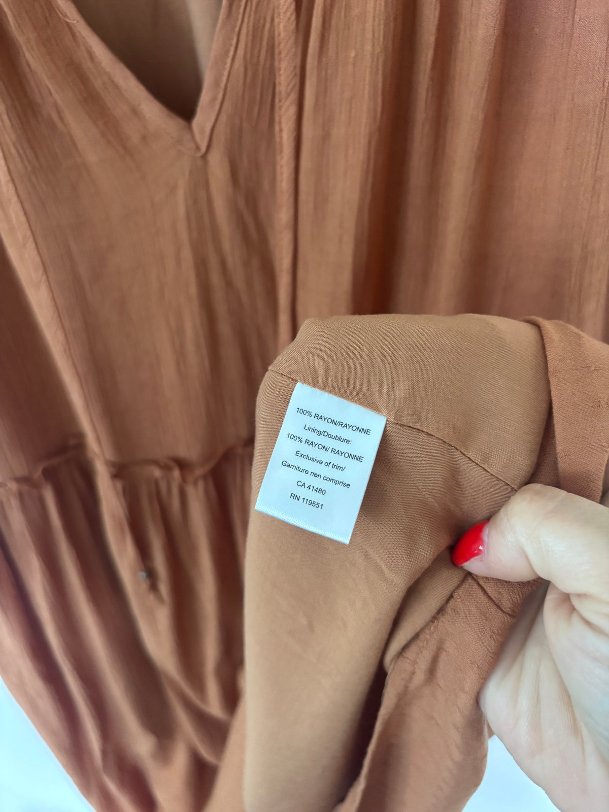 Gentle Fawn Tiered Terracotta Dress | Sz Large