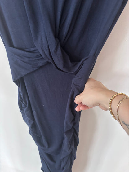 Ripe Navy Cross My Heart Maternity Dress | Sz Medium