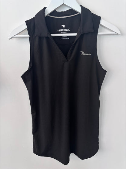 Macade Black Sleeveless Golf Shirt | Sz Small