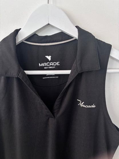 Macade Black Sleeveless Golf Shirt | Sz Small