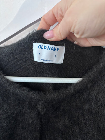 Old Navy Fuzzy Black Top | Sz Large