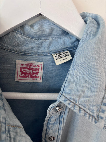Levi's Heritage Western Denim Button Down Shirt Light/Stonewash | Sz XL