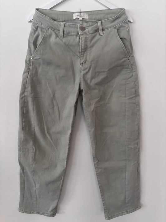 Risen Barrel Leg Green/Grey Denim | Sz 27