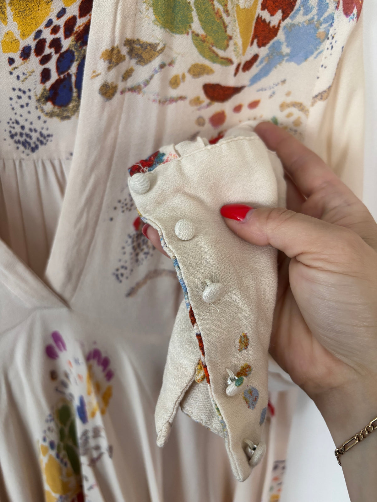 Free People Field Of Butterflies Tunic in Ivory | Sz Small (oversized)