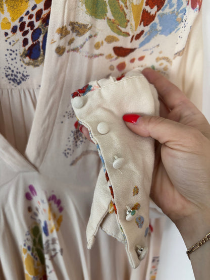 Free People Field Of Butterflies Tunic in Ivory | Sz Small (oversized)