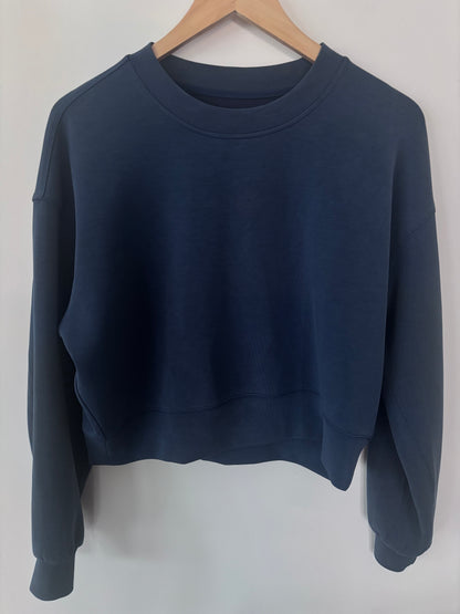 Lululemon Perfectly Oversized Crop Crew in Navy | Sz 4