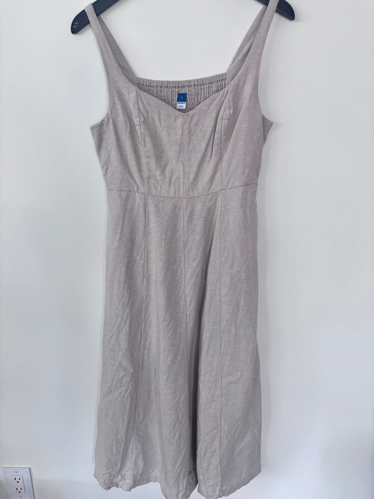Fit & Flare Sleeveless Linen-Blend Midi Dress | Sz Medium