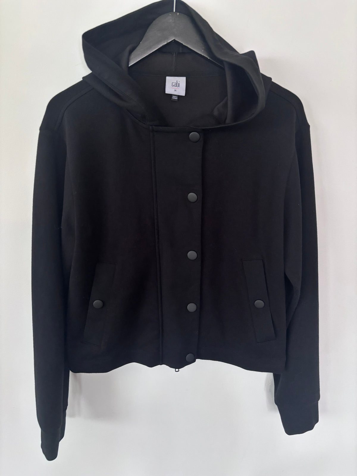 Cabi Low Key Hooded Soft Bomber Sweater/Jacket | Sz Medium (generous fit)