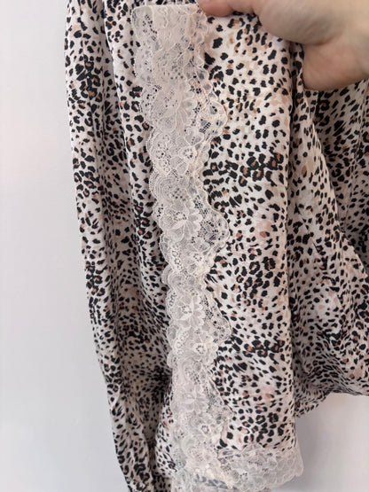 Aerie Satin & Lace Leopard Print Skirt | Sz XS (could fit size small)