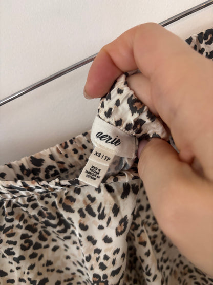 Aerie Satin & Lace Leopard Print Skirt | Sz XS (could fit size small)