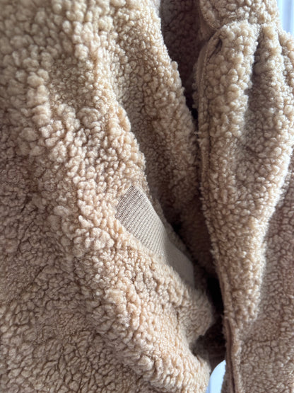 Free People Cozy Up Brown/Pink Sherpa Jacket | Sz Small (very oversized)