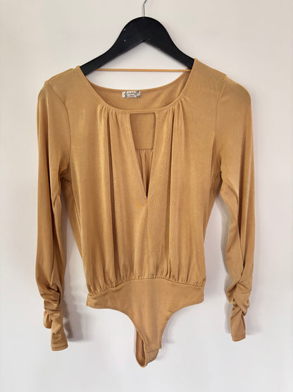 Intimately Free People Kaya Gold Keyhole Bodysuit | Sz XS (oversized)