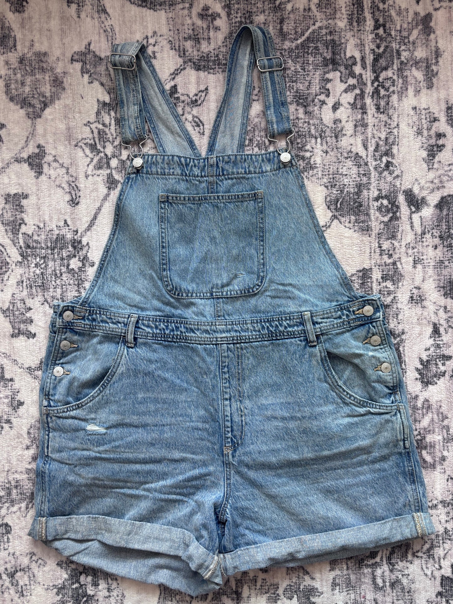 Jillian Harris Denim Overall Shorts | Sz XL