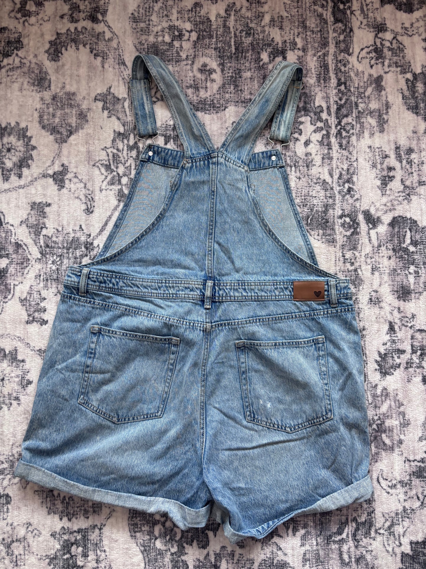 Jillian Harris Denim Overall Shorts | Sz XL