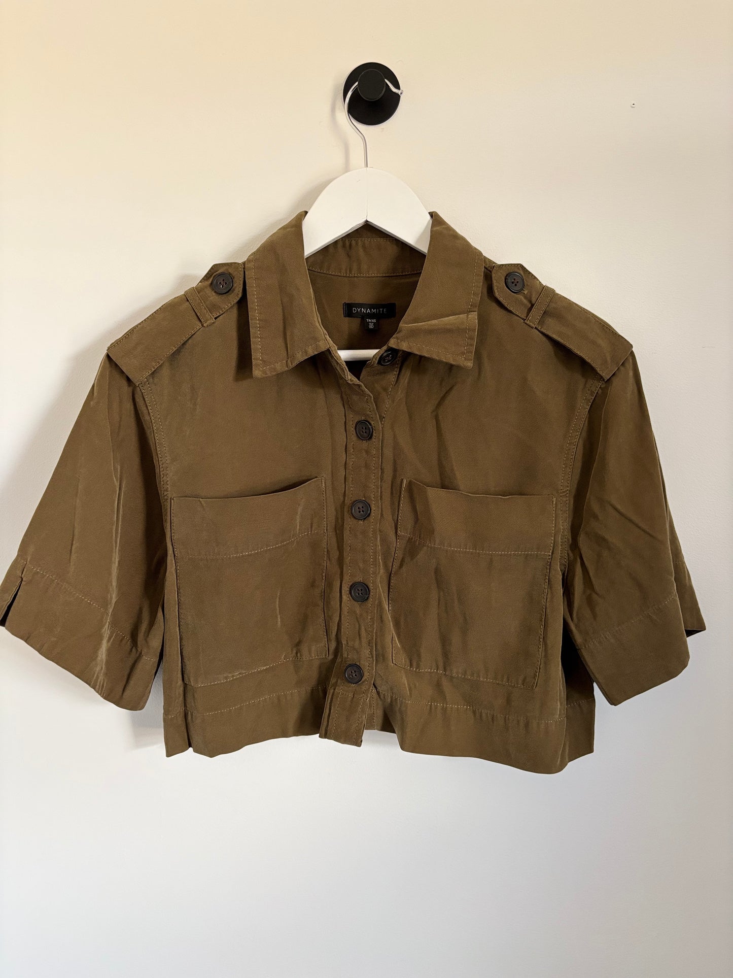 Dynamite Cropped Utility Shirt Jacket | XS Oversized (O20L4)