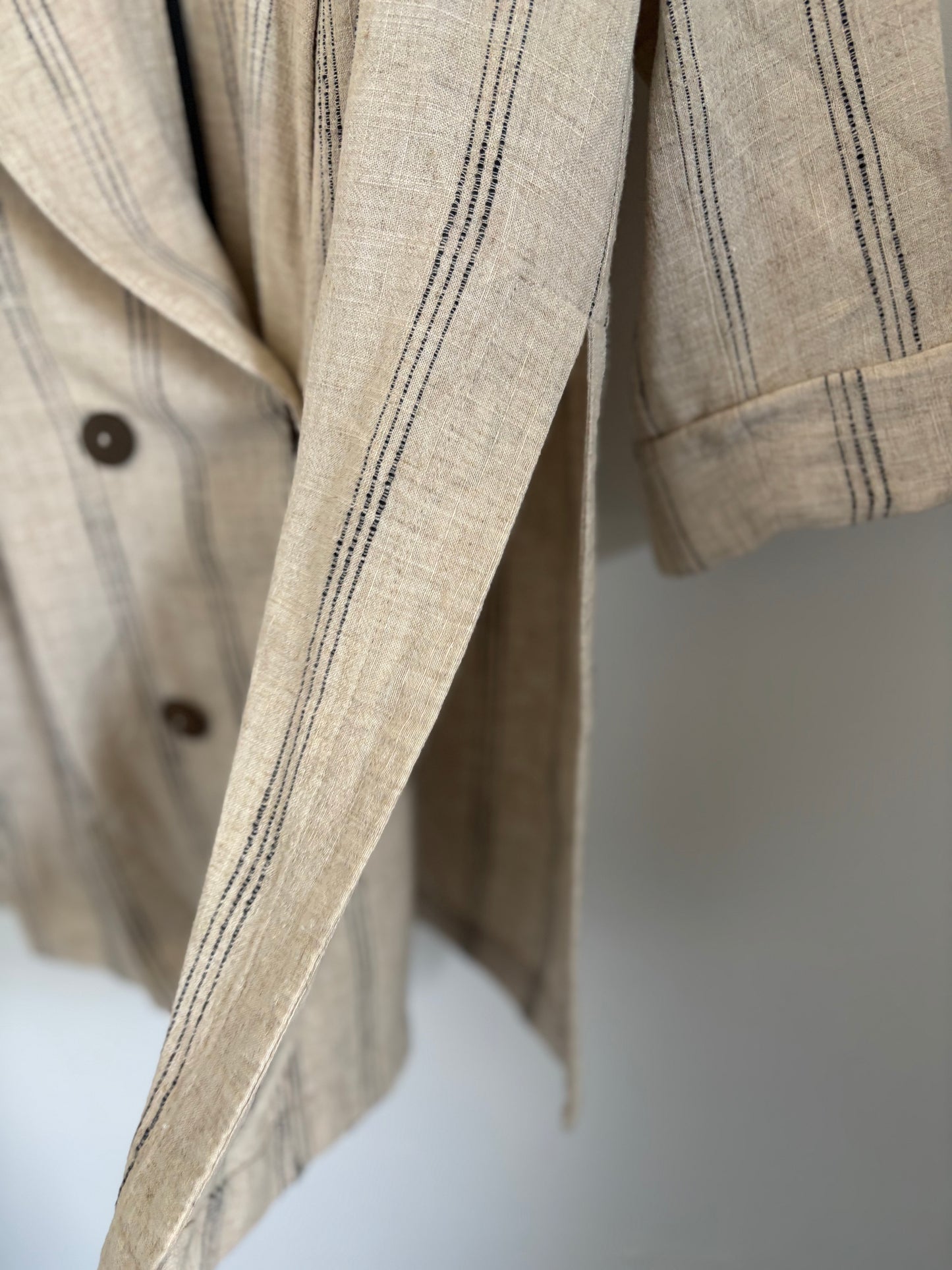 2 Piece Zara Ecru Linen Blend Oversized Set | Small (O21L4)