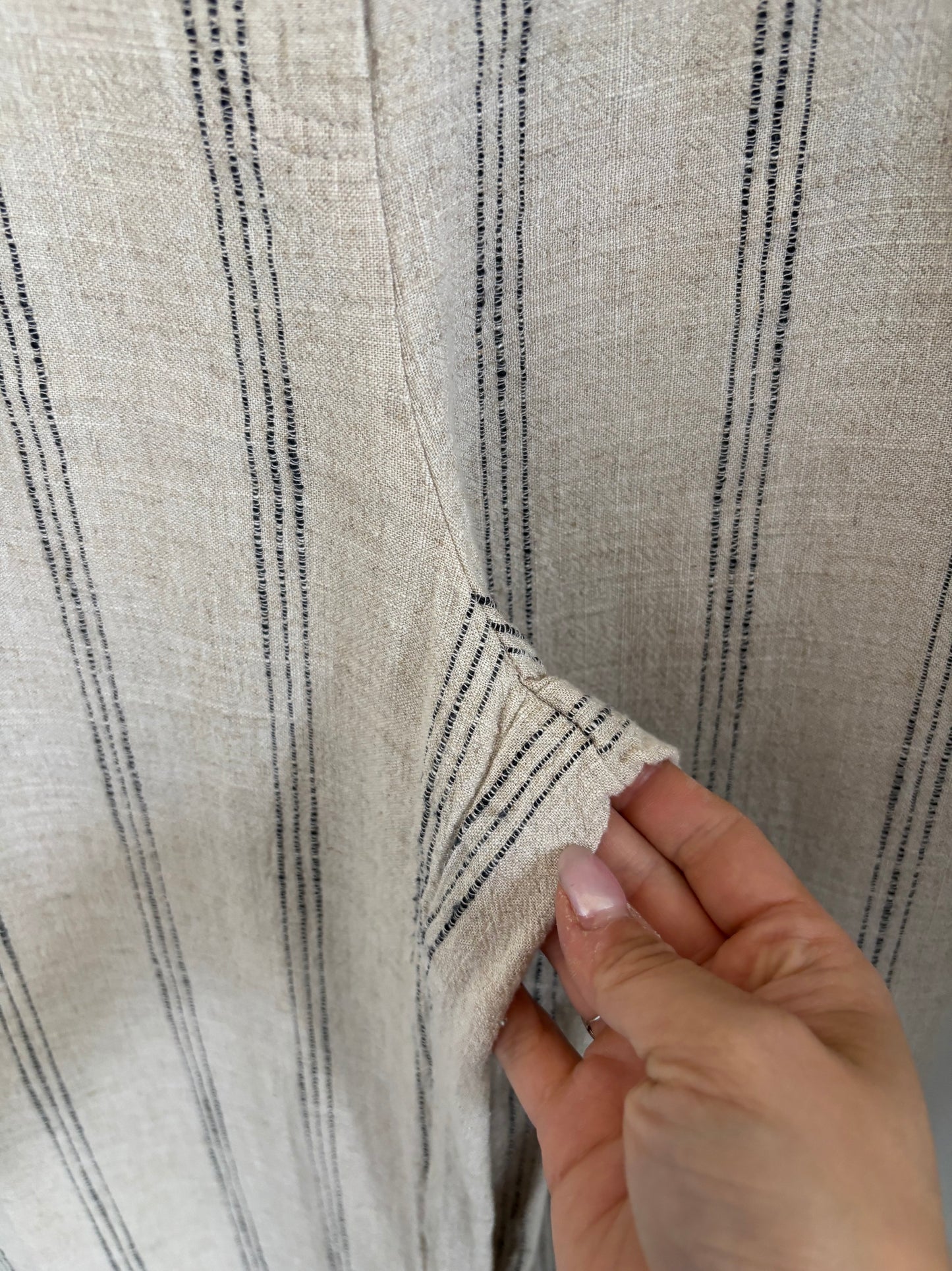 2 Piece Zara Ecru Linen Blend Oversized Set | Small (O21L4)